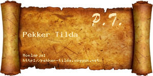 Pekker Tilda névjegykártya